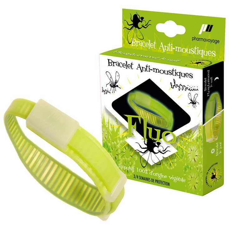 Pharmavoyage Répulsif Insectes Bracelet Anti-Moustique Vert Présentation