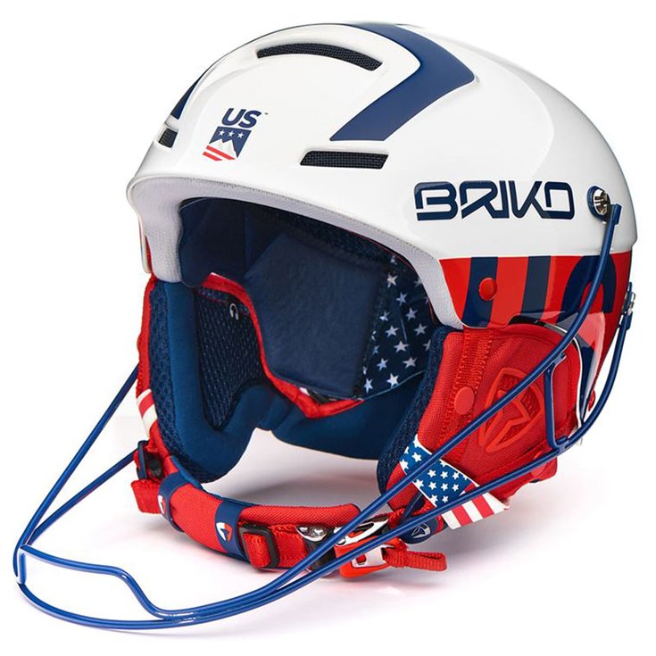 Briko Helmet Slalom Ussa Shiny White Blue Red Overview