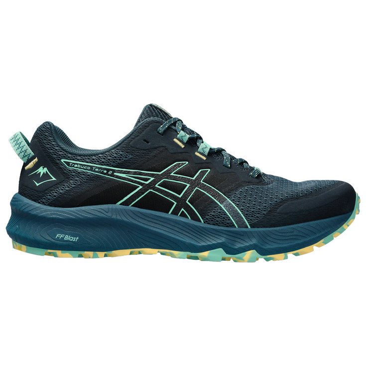 Asics Trailrunning-Schuhe Trabuco Terra 2 Magnetic Blue Dark Mint Präsentation