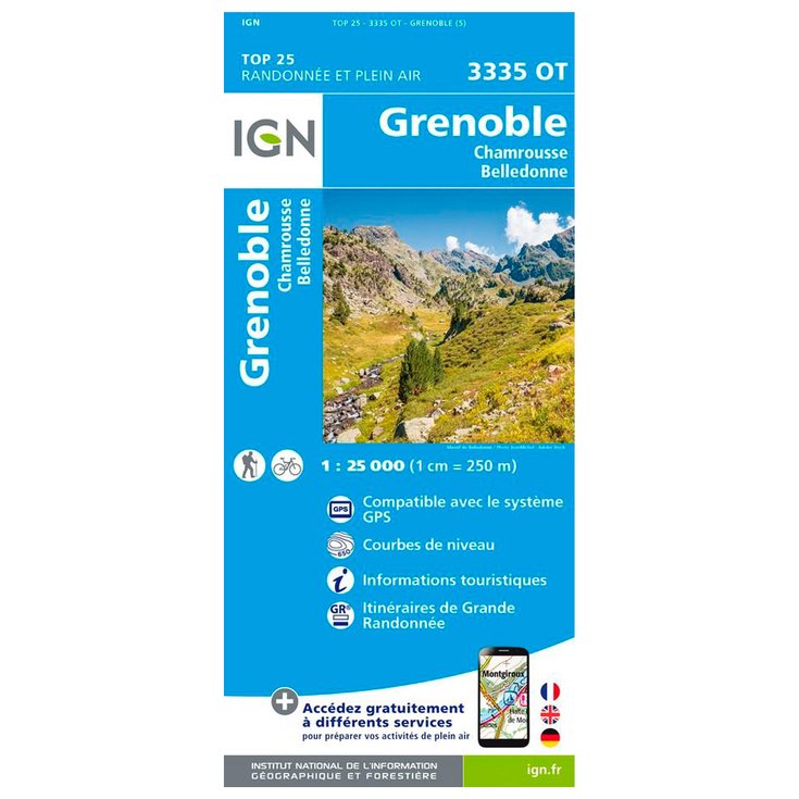 IGN Kaart 3335OT Grenoble Voorstelling