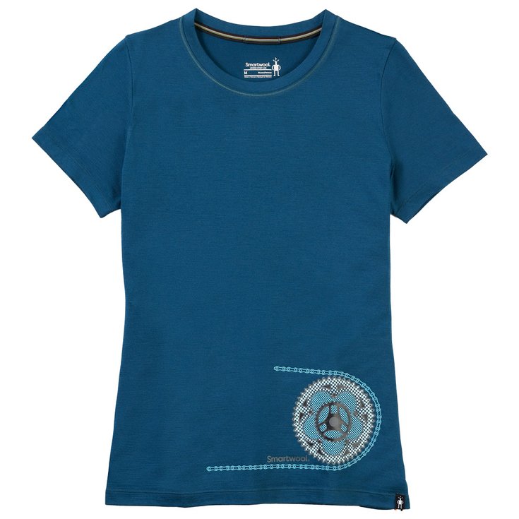 Smartwool Wandel T-shirt W's Merino Sport 150 Crankseet S/S Graphic Twilight Blue Voorstelling