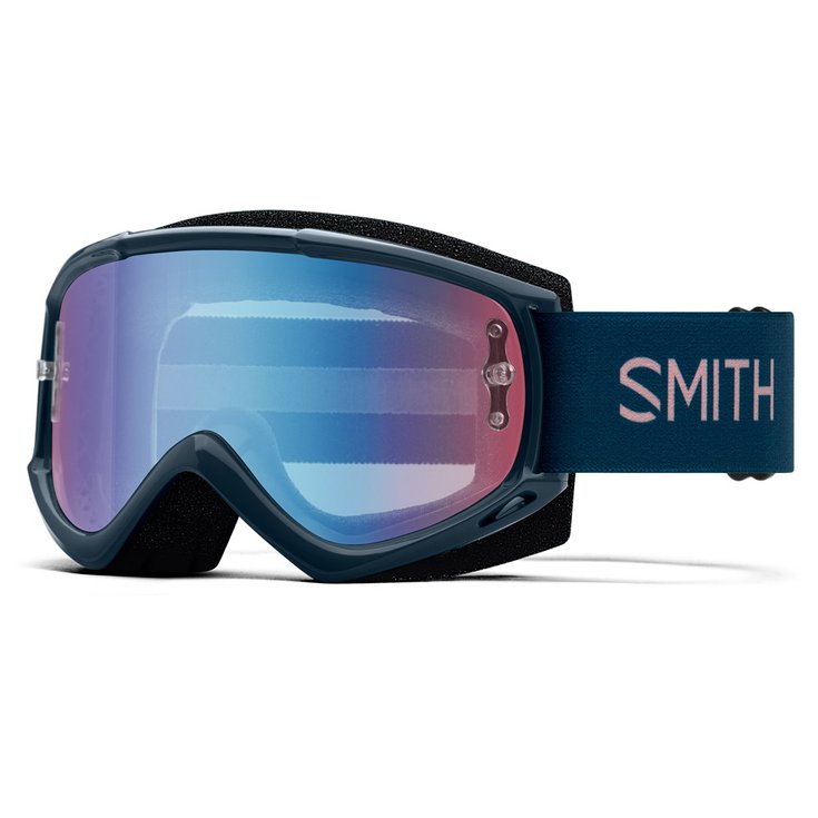 Smith Mountain bike goggles Fuel V1 French Navy Rock Salt - Blue Sensor Mirror Antifog Overview