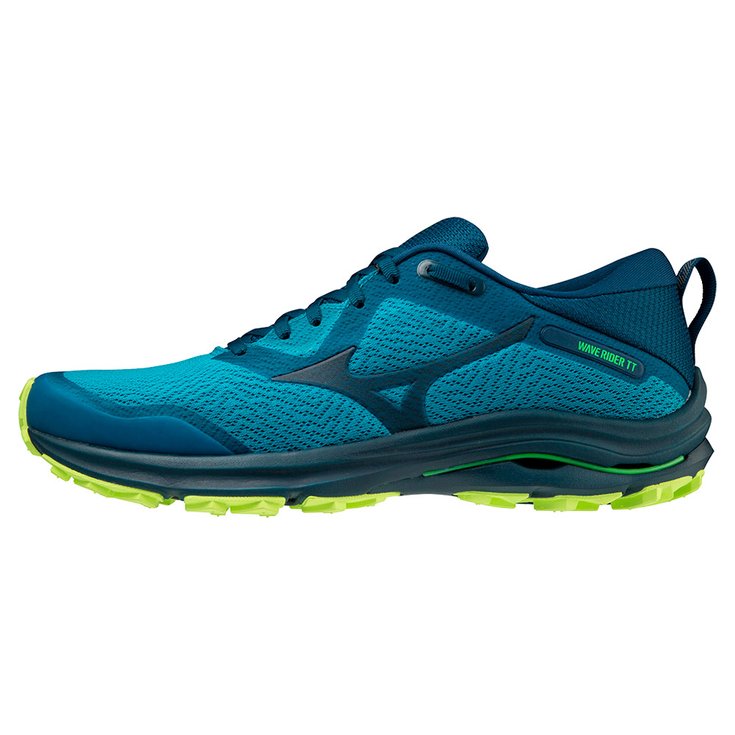 Mizuno Trail shoes Wave Rider TT Algiers Blue Gilbraltar Sea Neo Lime Overview