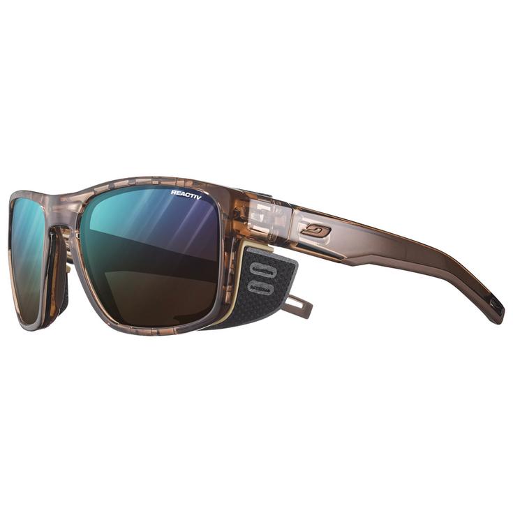 Julbo Lunettes de soleil Shield M Translucide Brillant Marron Marron Mat Reactiv 2-4 Polarized Présentation