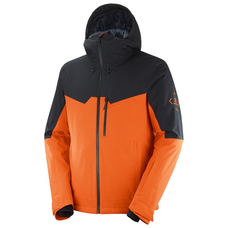 Salomon Ski Jacket Untracked Red Orange Black Heather Overview