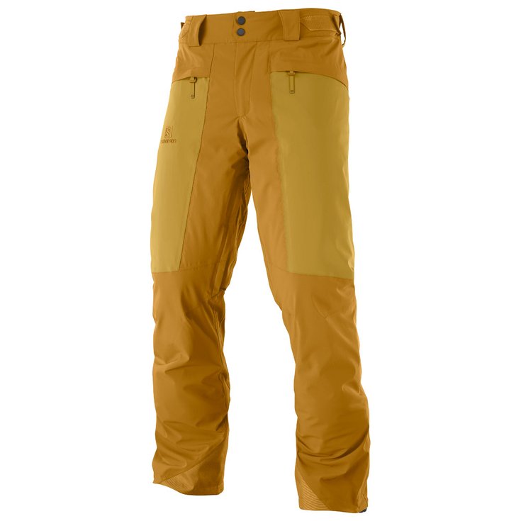 Salomon Pantalones de esqui Brilliant Bronze Brown Cumin Presentación