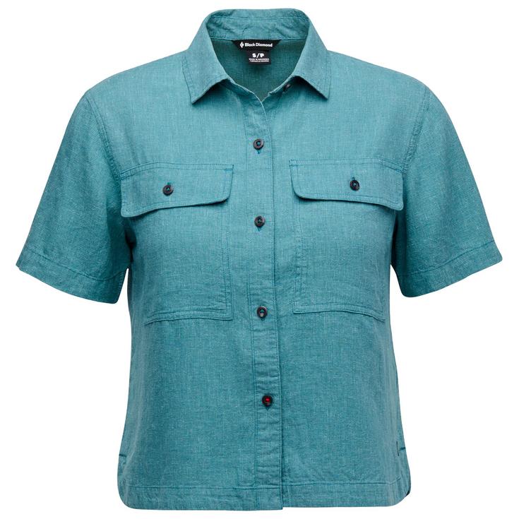 Black Diamond Wanderhemd W's Scenic Route Short Sleeve Creek Blue Glacier Präsentation