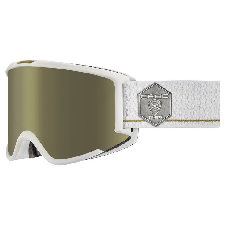 Cebe Masque de Ski Silhouette Matt White Dark Rose Flash Gold Présentation