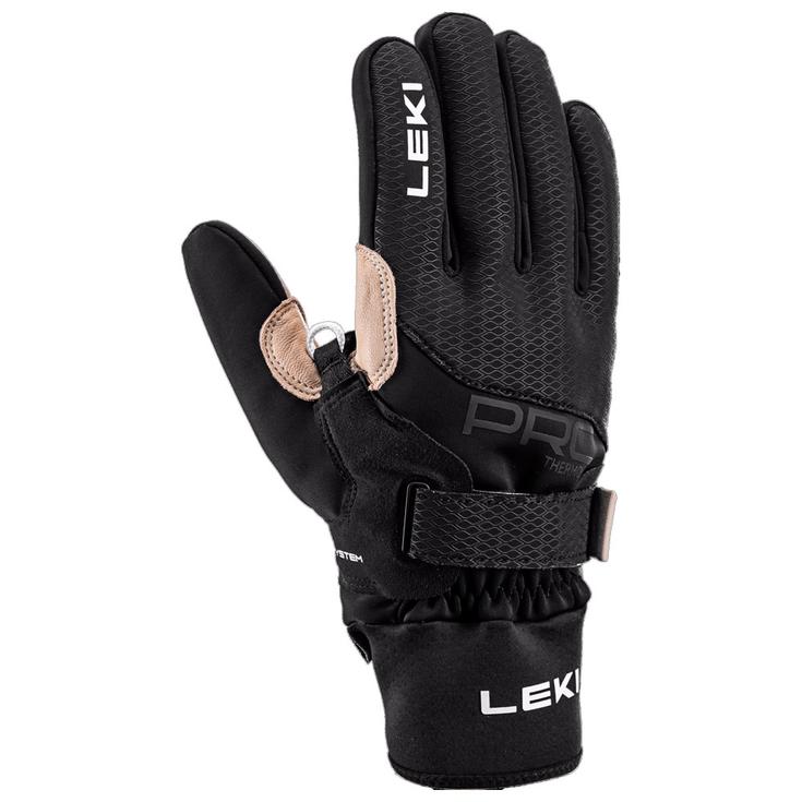Leki Langlauf Handschuhe Prc Premium Thermoplus Shark Black Sand Präsentation