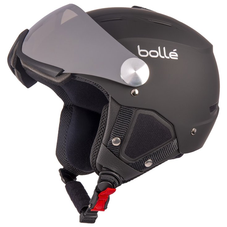 Soft Black & Silver Bolle Blackline Visor Ski Helmet 