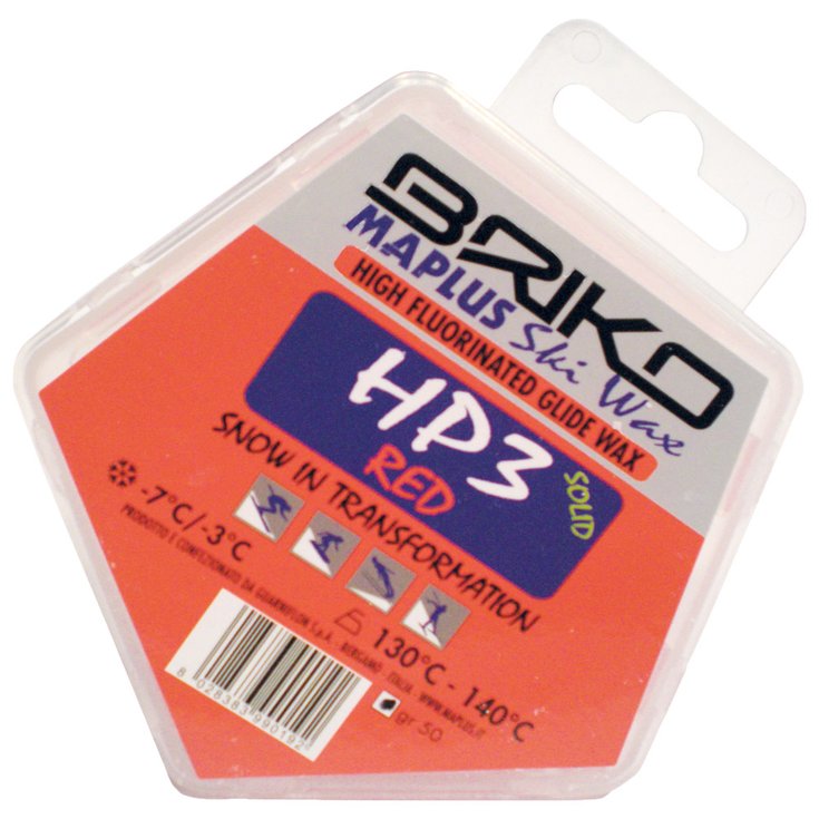 Briko Maplus Nordic Glide Wax HP3 Red 50g General View