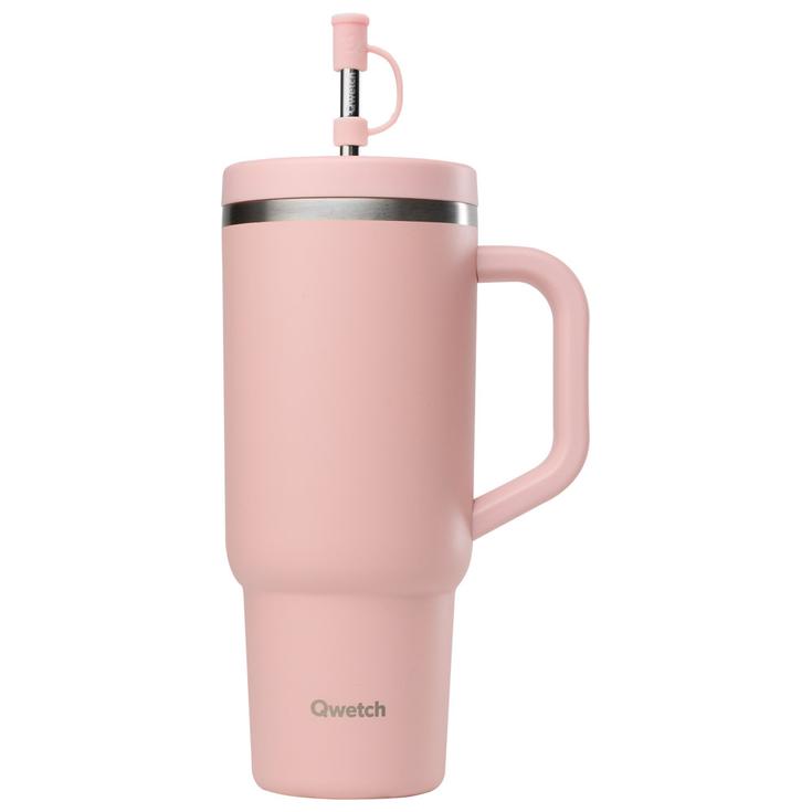 Qwetch Mug Travel Cup Inox 900 ml Rose Pastel Présentation