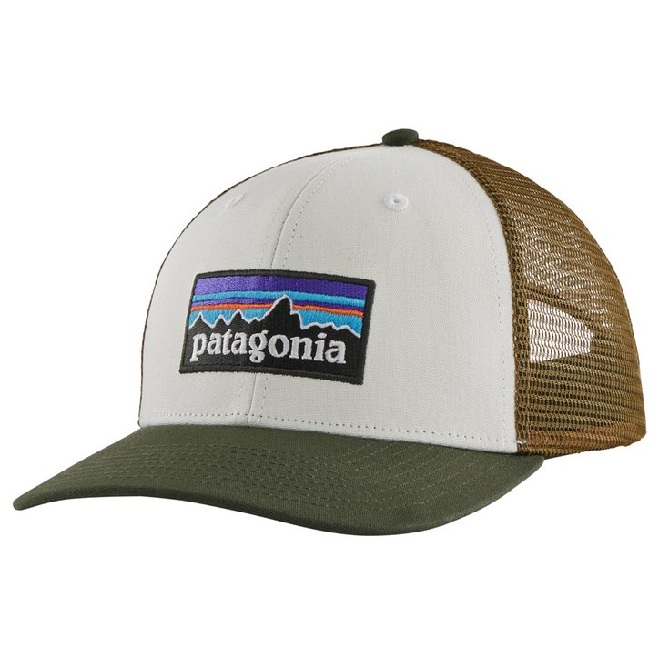 Patagonia Cap P-6 Logo LoPro Trucker Hat White Kelp Forest Präsentation
