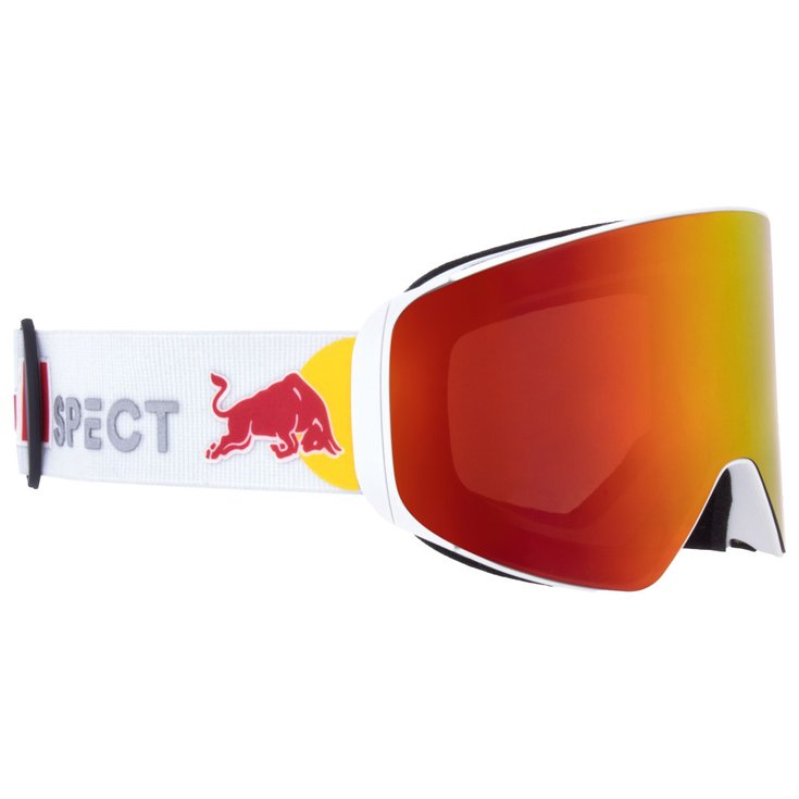 Red Bull Spect Skibrillen Jam Matt White Brown Red Mirror + Cloudy Snow Voorstelling