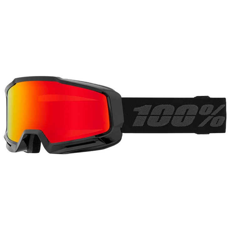 100 % Masque de Ski Okan Essential Black Hiper Vermillon Red ML Mirror Présentation