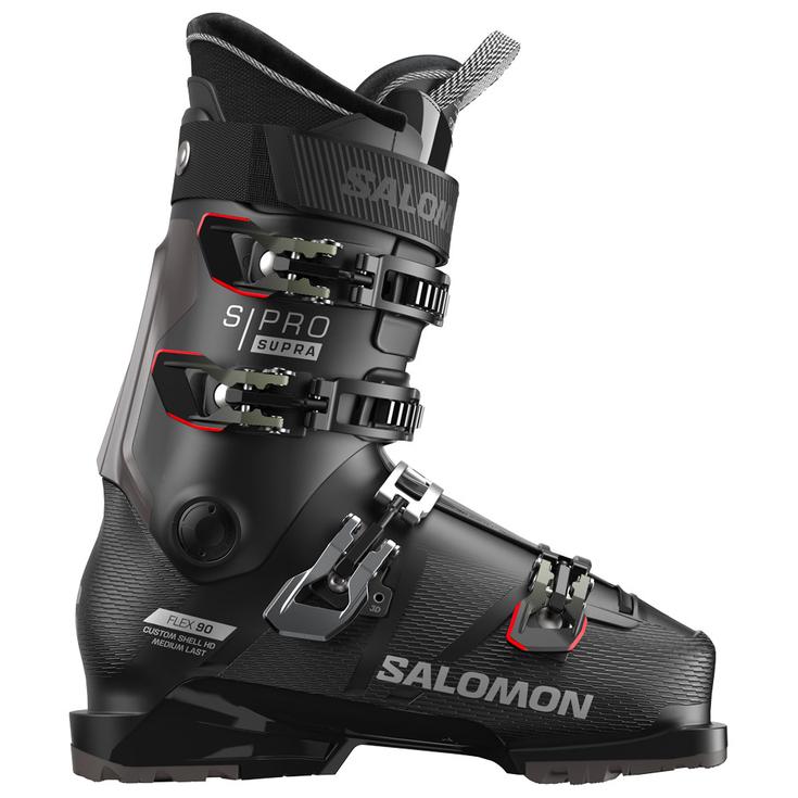 Salomon Skischuh S/Pro Supra 90 Gw Black Silver Metal Oil Green Präsentation