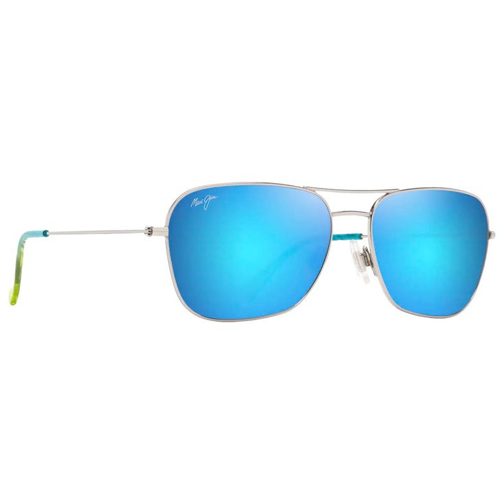 Maui Jim Occhiali da sole Naauao Argent Brillant Bleus Verts Bleu Hawaï MauiPure Presentazione