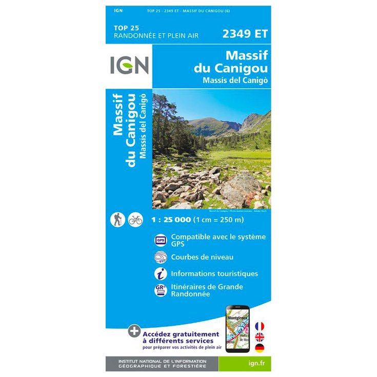 IGN 2349ET Massif du Canigou 