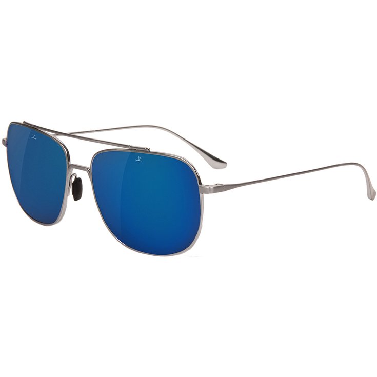 Vuarnet Sunglasses Swing Rectangle Argent Brossé Titane Pure Grey Blue Flash Overview