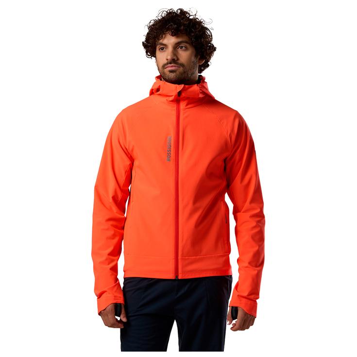 Rossignol Veste Nordique Venon Wind Hoodie Neon Red Présentation