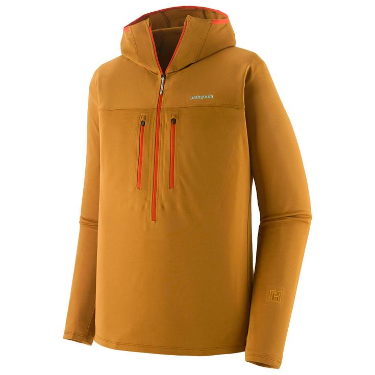 Patagonia Sweat d'escalade R1 Ultralight Bobcat Brown Présentation