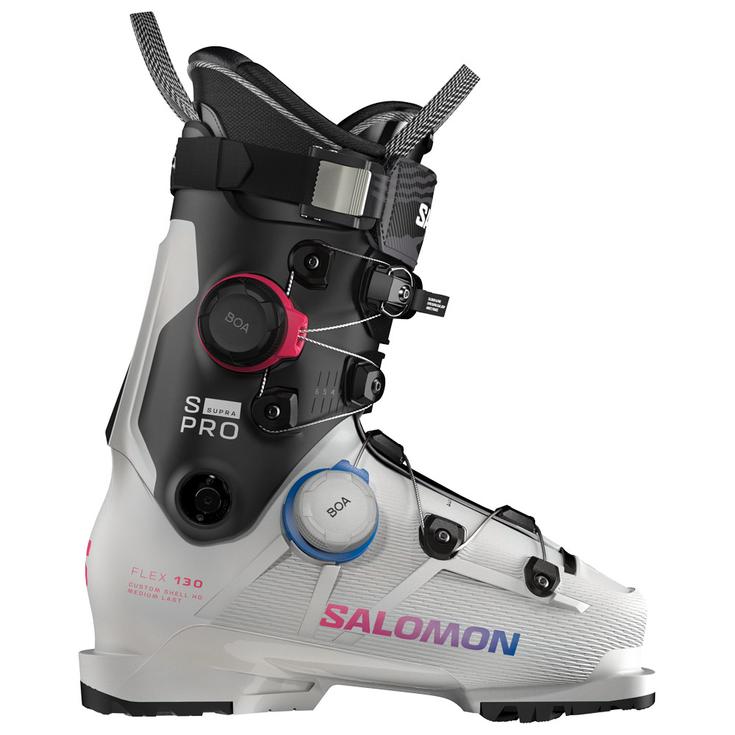 Salomon Skischuh S/Pro Supra Dual Boa 130 Gray Aurora Black Race Blue Präsentation