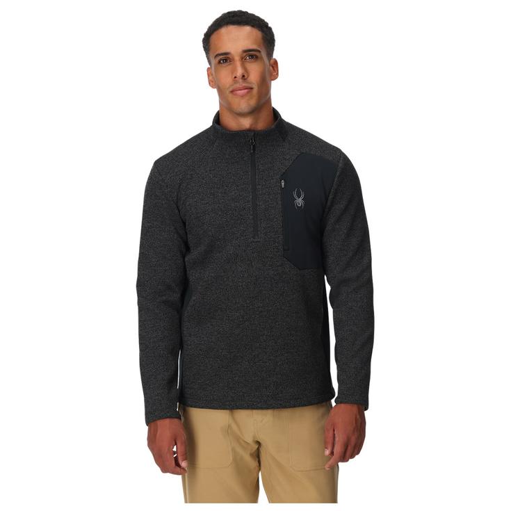 Spyder Polar Bandit Half Zip Limestone Black Melange Presentación