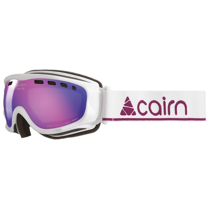 Cairn Masque de Ski Visor OTG Mat White Purple Présentation