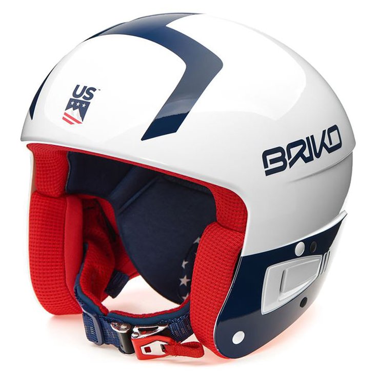 Briko Casque Vulcano Fis 6.8 Junior Ussa Shiny White Blue Red Présentation