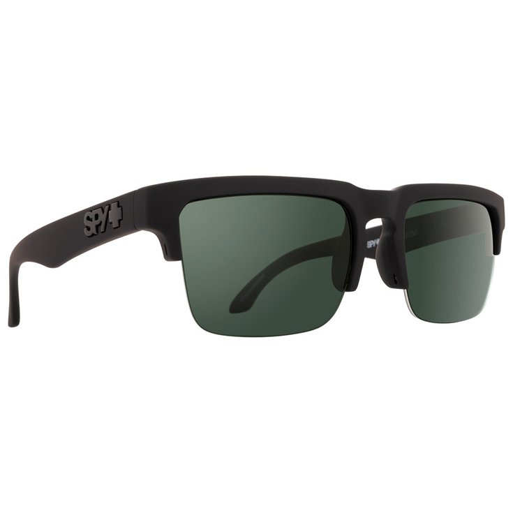 Spy Lunettes de soleil Helm 50/50 Black Soft Matte Hd Plus Grey Green Polar Présentation