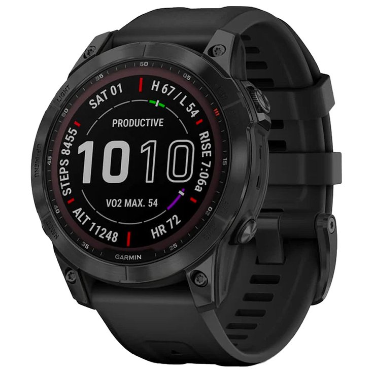 GPS horloges Garmin Fenix 7 Sapphire Solar Edition Black DLC Bracelet Noir Zomer 2023 Glisshop