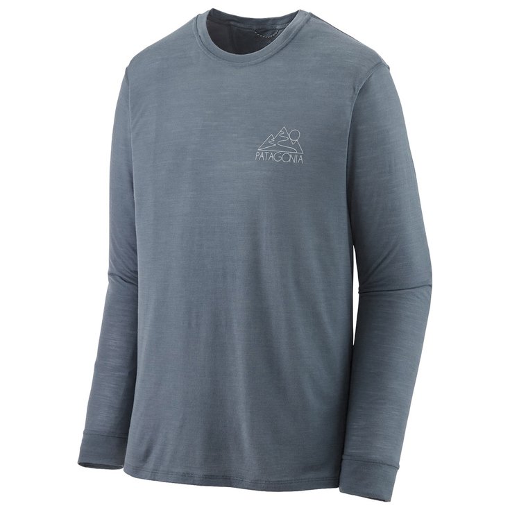 Patagonia Camiseta de trekking M's L/S Cap Cool Merino Graphic Shirt Z's And S's: Plume Grey Presentación