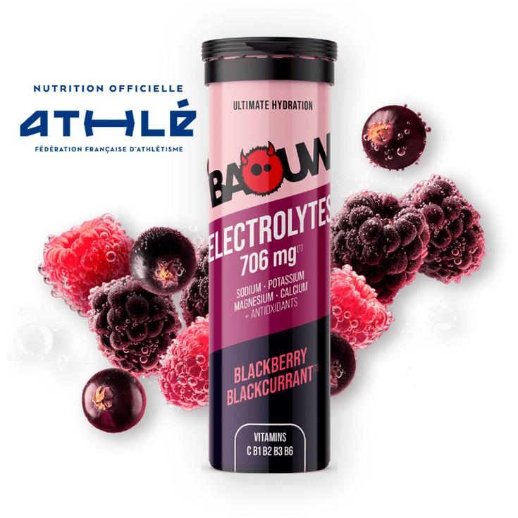 Baouw Beverage Pastilles Electrolytes (x10) 50 g. Mûre Cassis Overview