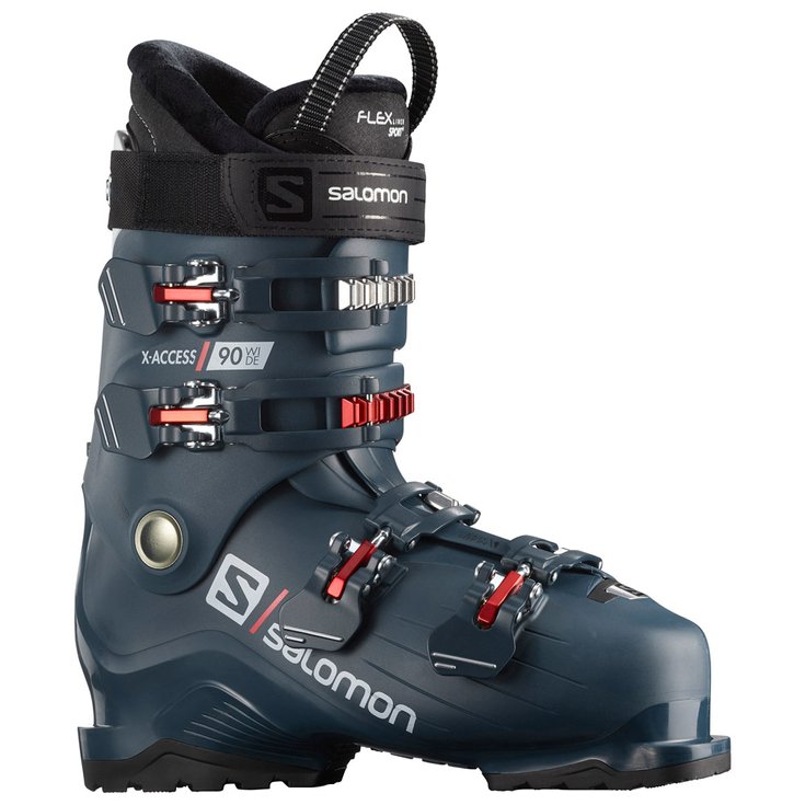 Salomon Chaussures de Ski X Access 90 Wide Petrol Blue Red Côté