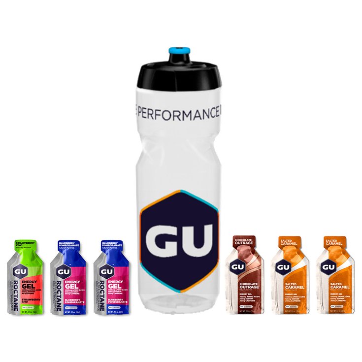 GU Energy Drank Pack 6 Gels + Bidon Voorstelling