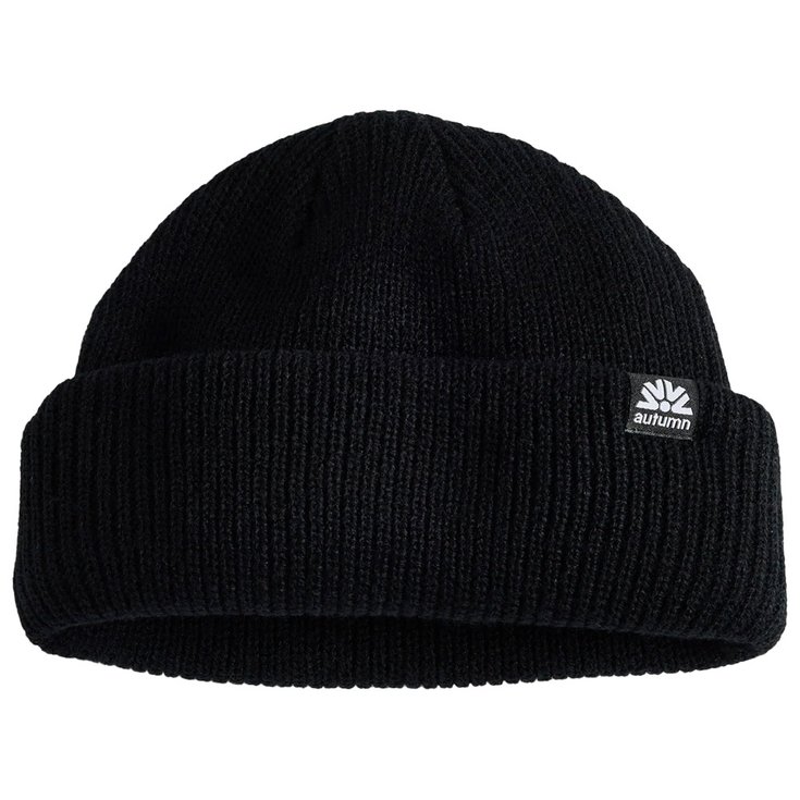 Autumn Double Roll Beanie Black 