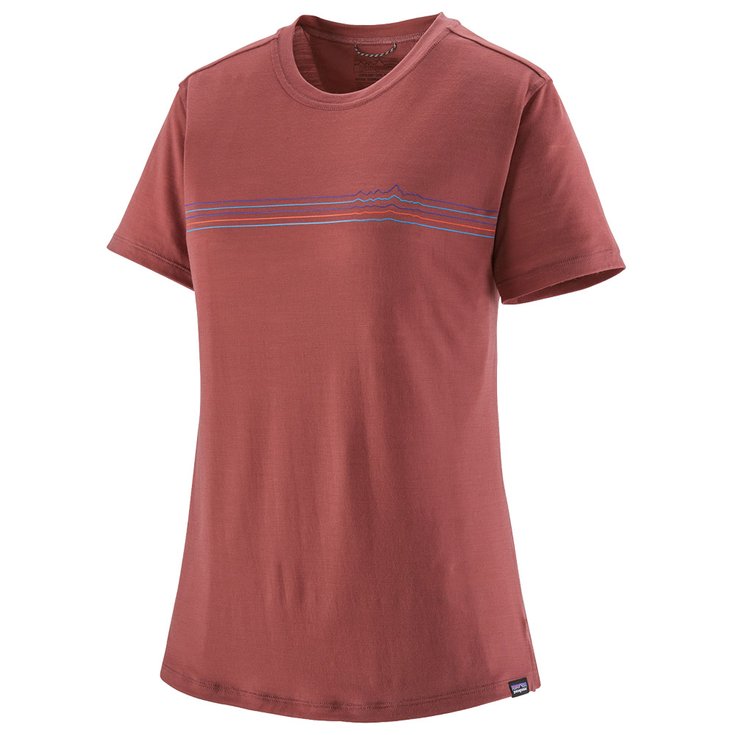 Patagonia Hiking tee-shirt W's Cap Cool Merino Graphic Shirt Fitz Roy Fader: Rosehip Overview