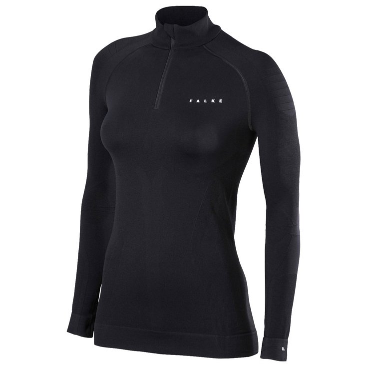 Falke Intimo Tecnico Maximum Warm Zip Shirt Tight W Black Presentazione