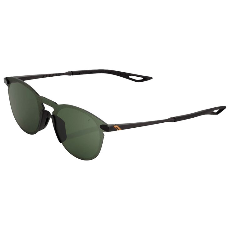 100 % Sunglasses Legere Round Matte Black Grey Green Lens Overview