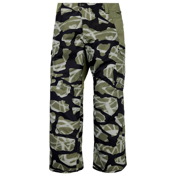 Burton Pantaloni da sci Reserve 2L Pants Graffiti Camo Forest Moss Presentazione