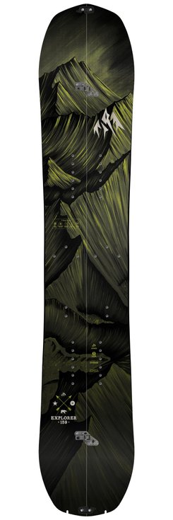 Jones Snowboard Plank Explorer Split + Peaux Boven