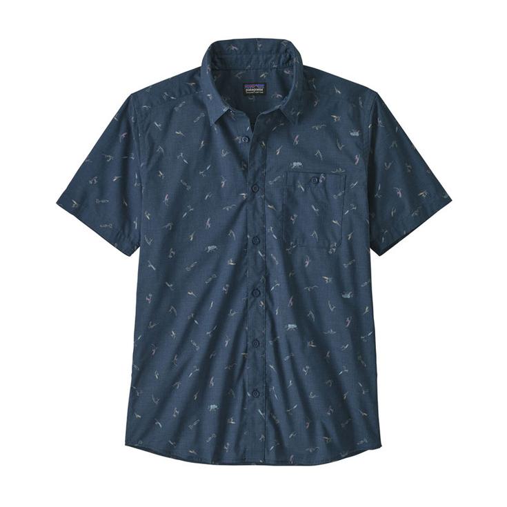 Patagonia Shirt Go To Shirt Hemp Stripe Stone Blue Detail 6