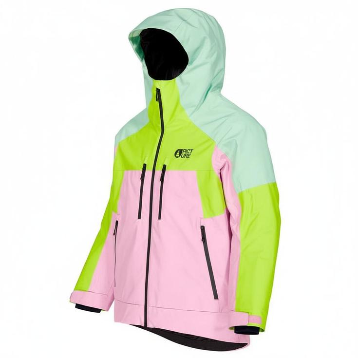 Picture Blouson Ski Exa Textury Print Orchid Acid Silt Green Présentation