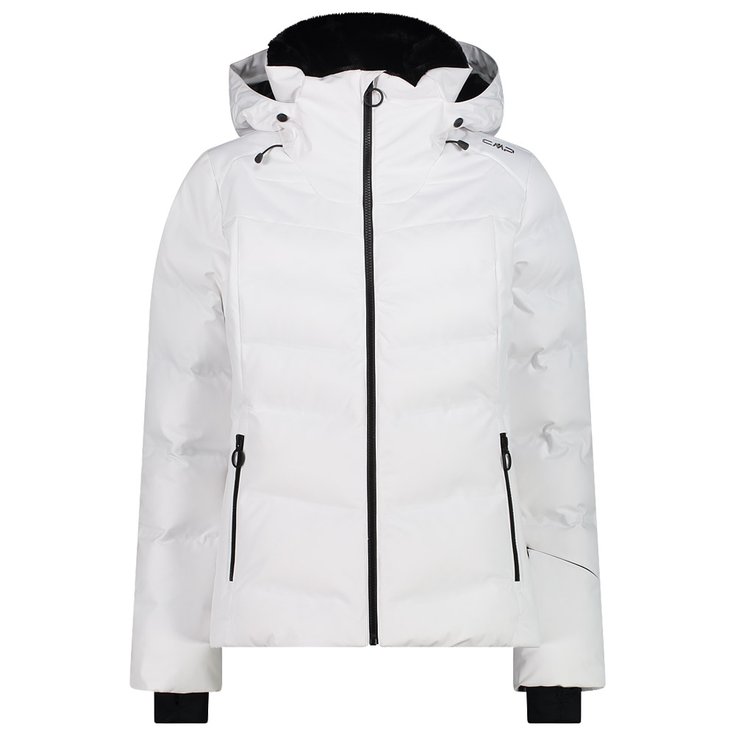 CMP Blouson Ski Woman Jacket Fix Hood Bianco Présentation