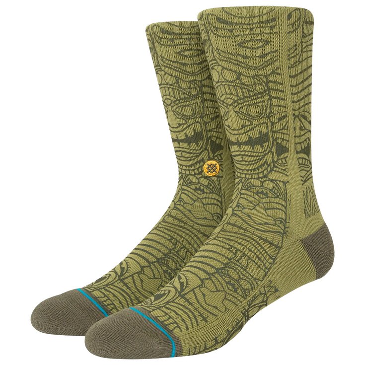 Stance Chaussettes Crew Sock Tiki Hut Green Overview