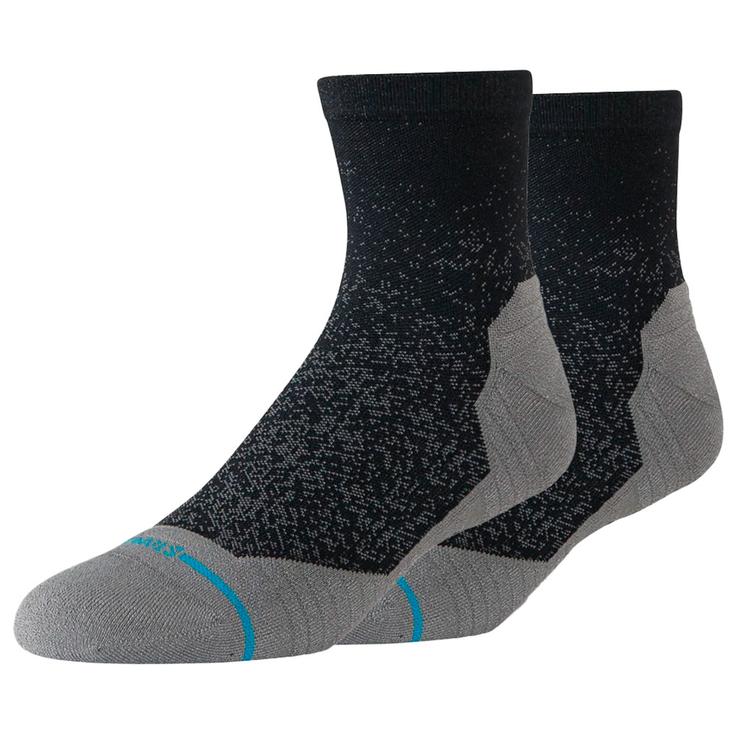 Stance Chaussettes Perf Run Quarter Light Cushion Sock Powder Split Black Présentation