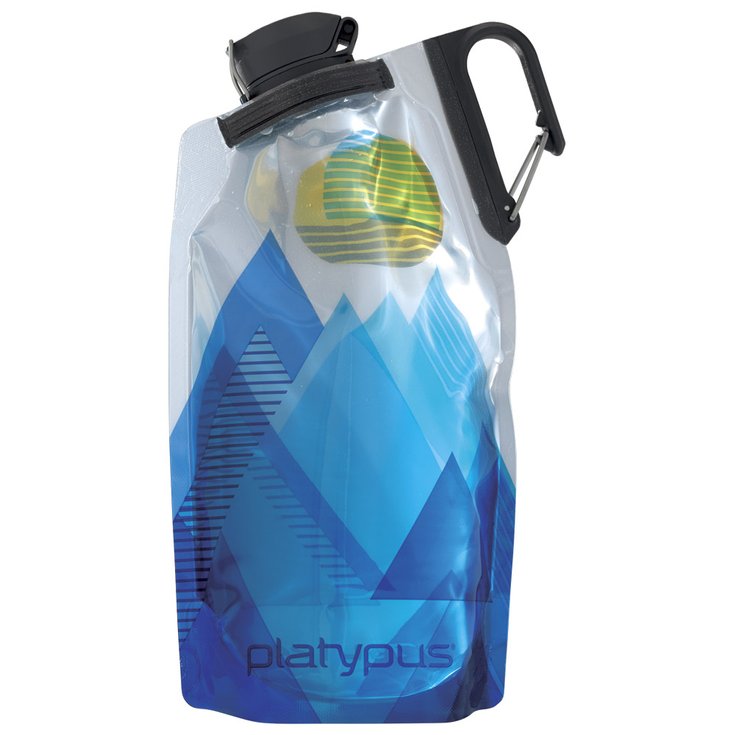 Platypus Gourde Soft Bottle Duolock 0.75L Blue Peaks Présentation