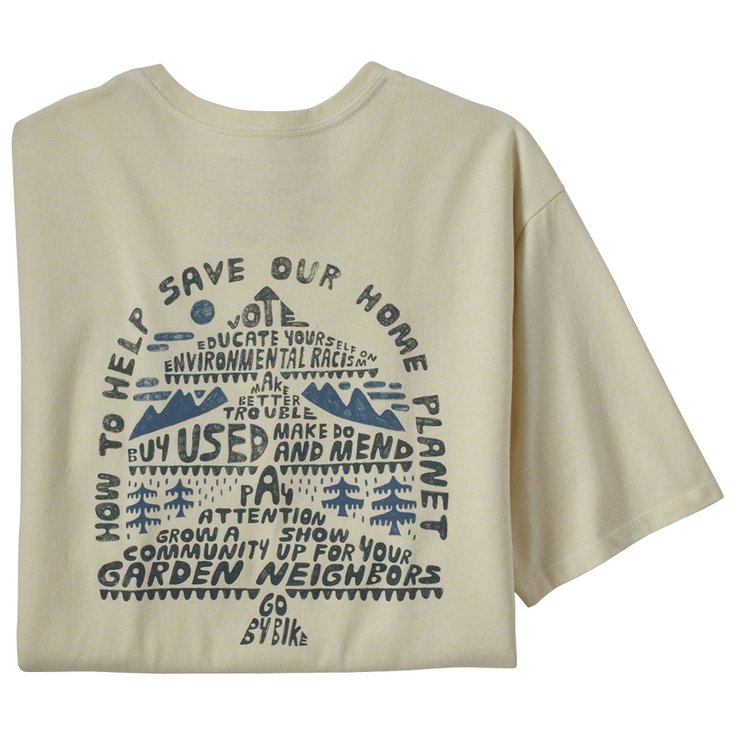 Patagonia T-shirts M's How To Save Responsibili-T Birch White Voorstelling