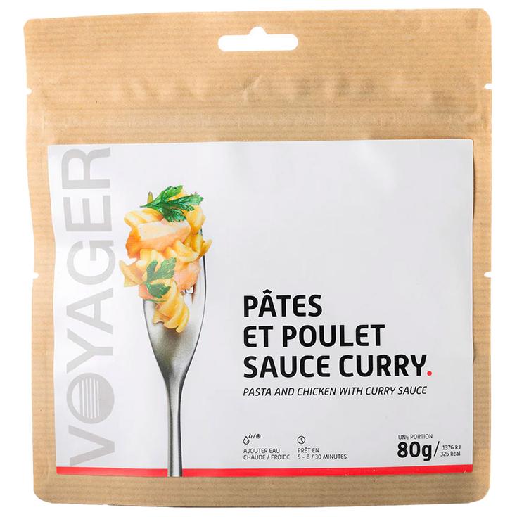 Voyager Gevriesdroogde maaltijd Pâtes & Poulet Sauce Curry 80 g. Voorstelling