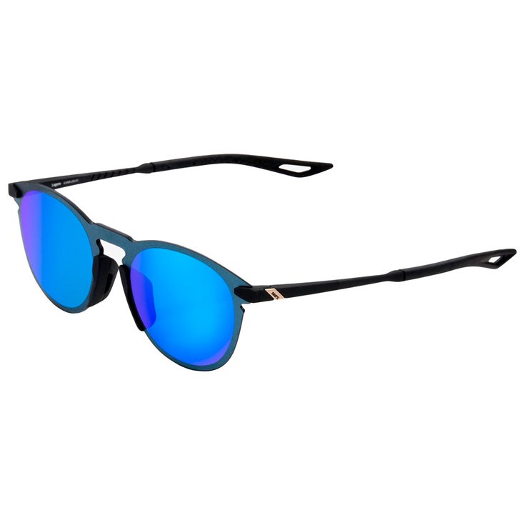 100 % Sonnenbrille Legere Round Soft Tact Black Blue Multilyer Mirror Lens Präsentation
